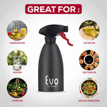 Load image into Gallery viewer, Evo Stainless Steel Oil Sprayer – Refillable 16oz Bottle: Silver