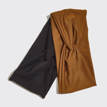 Load image into Gallery viewer, Recycled Fabric Wide Headbands 2pc set - Black & Camel