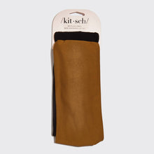 Load image into Gallery viewer, Recycled Fabric Wide Headbands 2pc set - Black & Camel