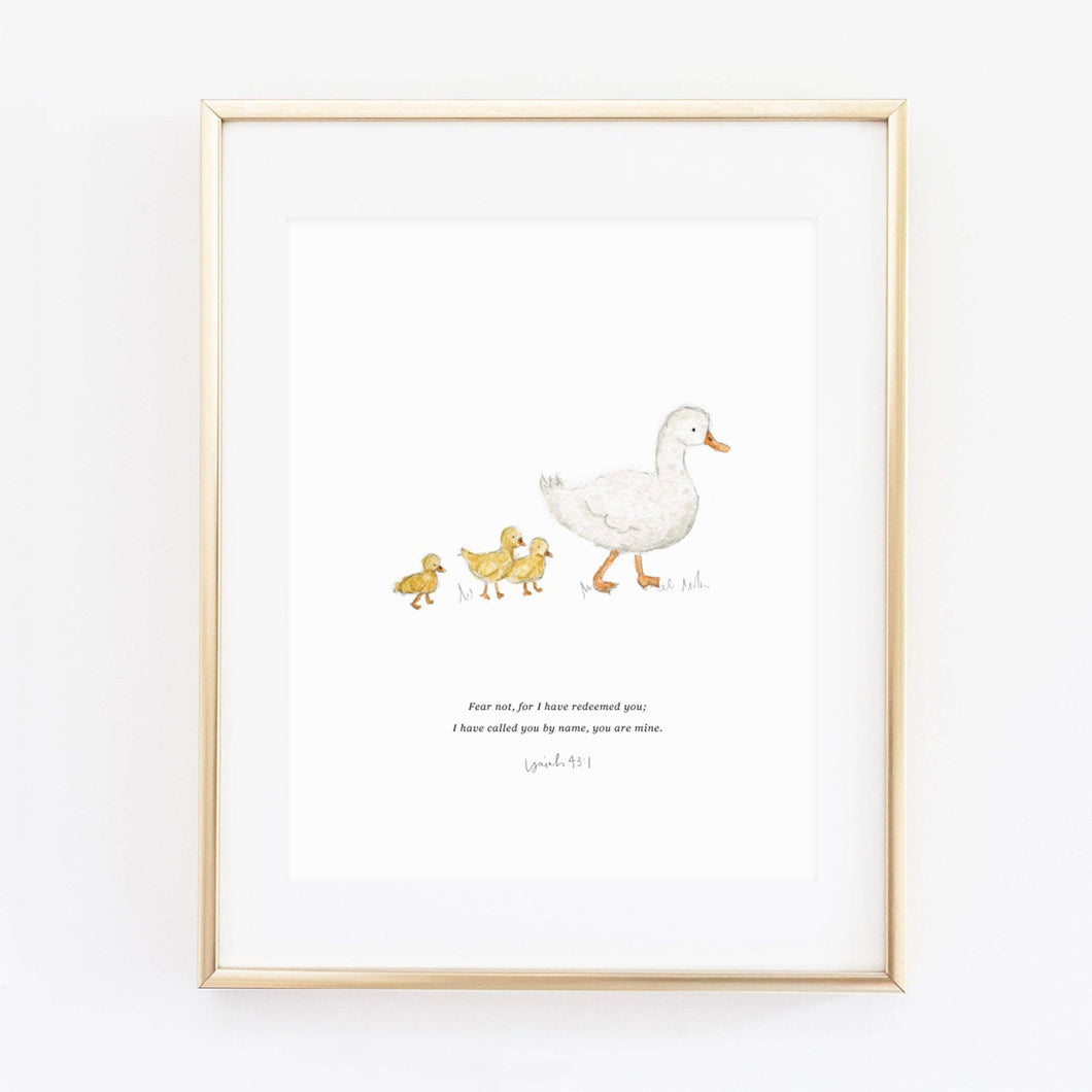 Isaiah 43:1 Mama + Baby Ducks Scripture Print