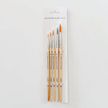 Load image into Gallery viewer, Watercolor Paintbrush Set of Five Wooden Brushes
