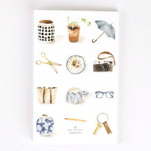 Load image into Gallery viewer, Softtouch Cover Notebook with Original Watercolor Artwork: Everyday things
