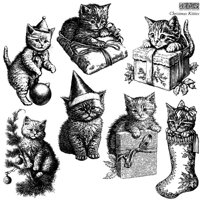 IOD Christmas Kitties 12 X 12 Stamp