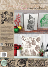 Load image into Gallery viewer, IOD Christmas Kitties 12 X 12 Stamp
