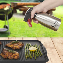Load image into Gallery viewer, Evo Stainless Steel Oil Sprayer – Refillable 16oz Bottle: Silver

