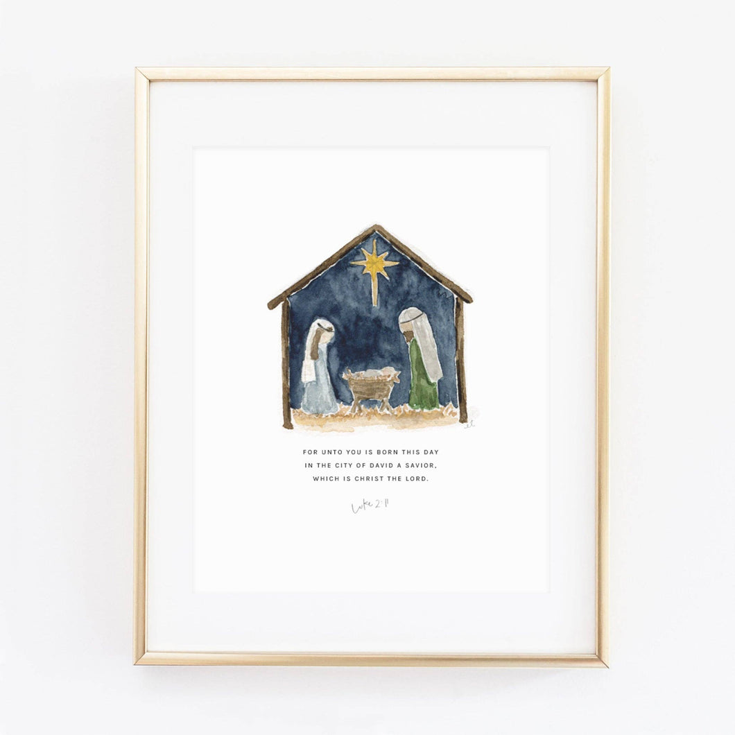 Nativity Luke 2:11 Scripture Print
