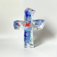 Load image into Gallery viewer, PERIWINKLE ACRYLIC CROSS
