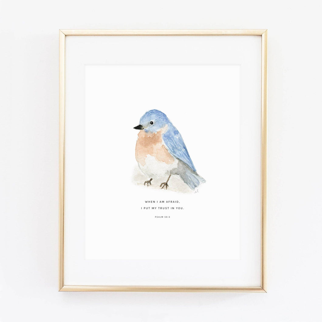 Psalm 56:3 Bluebird Scripture Print