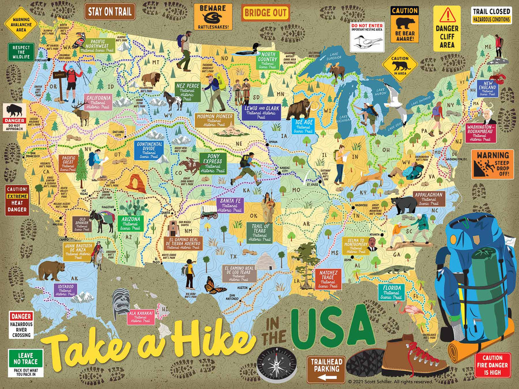 Take a Hike! USA True South Puzzle