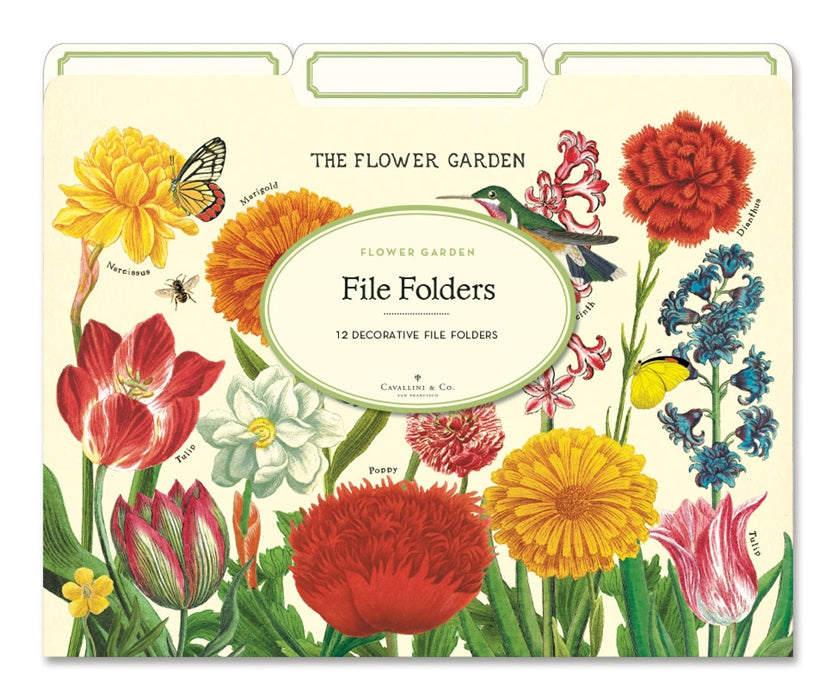 Cavallini Flower Garden File Folders