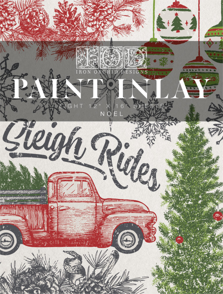 NOEL IOD PAINT INLAY 12×16 PAD - 8 pages
